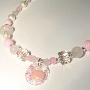 Pink beaded necklace